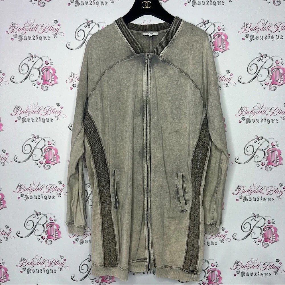 Sandwhich_ cardigan sparkly distressed soft sweater  glitter beige taupe cream